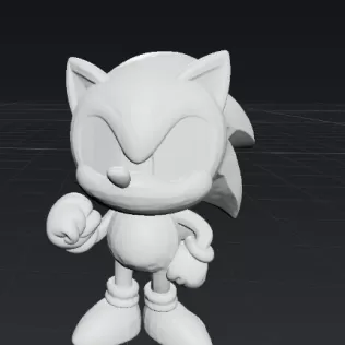 🌀 Sonic Chibi – Modelo 3D del Erizo Más Rápido - Model thumbnail 2