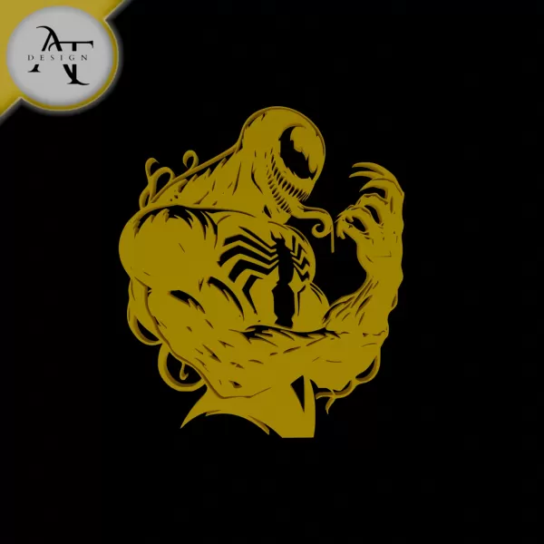 Venom - Marvel - Silhouette - 2D Wall Art Decor - Model preview 1