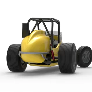 Dirt Silver Crown Champ car while turning Version 2 Scale 1:25 - Model thumbnail 19