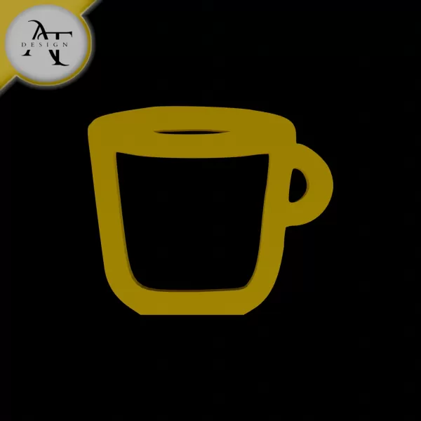 Simple Coffee Cup Symbol - 2D Art - Model preview 1