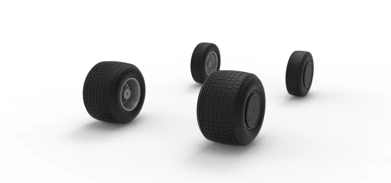 Wheel Set of Dirt Silver Crown Car Scale 1:25 - Model preview 9