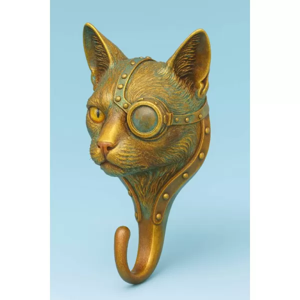 Steampunk Cat Head Wall Hook (for 3D print) - Model preview 1