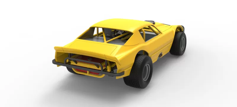 Vintage Dirt late model Race car Version 2 Scale 1:25 - Model preview 18