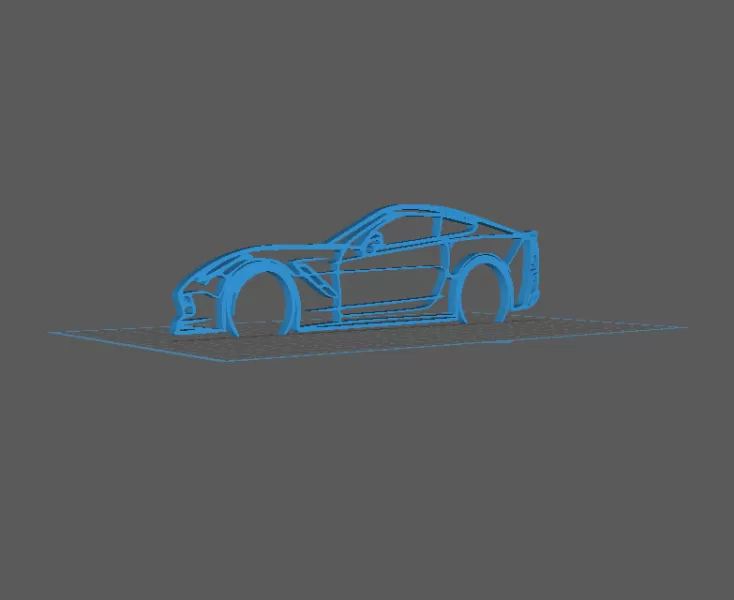 Silhouette Chevrolet Corvette - Wall Art - Model preview 2