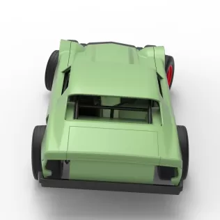 Vintage Dirt late model Race car Version 3 while turning 1:25 - Model thumbnail 17