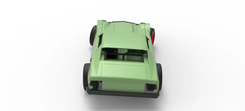 Vintage Dirt late model Race car Version 3 while turning 1:25 - Model preview 17