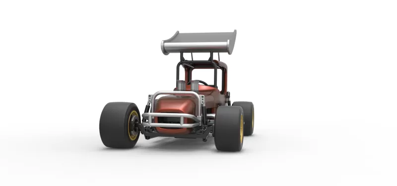Vintage Winged Supermodified stock car Scale 1:25 - Model preview 6