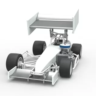 Supermodified front engine Winged race car V4 Scale 1:25 - Model thumbnail 5