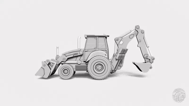 Backhoe Loader RoZ - Model preview 2
