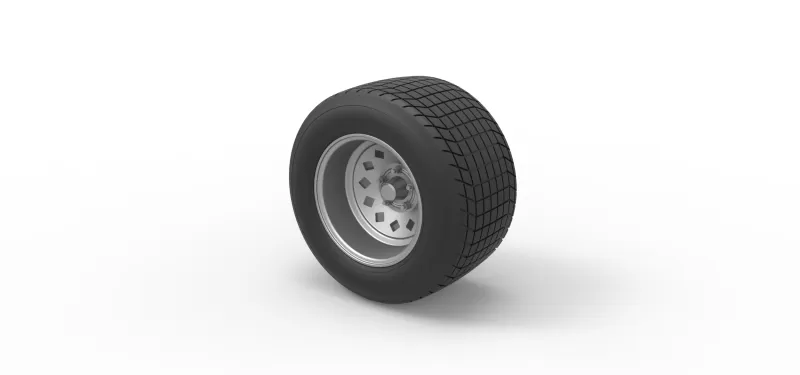 Wheel of Vintage Dirt race car V4 Scale 1:25 - Model preview 7