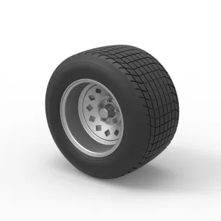 Wheel of Vintage Dirt race car V4 Scale 1:25 - Model thumbnail 7