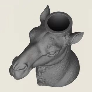 Camel Face Vase Print Ready 3D Model - Model thumbnail 2