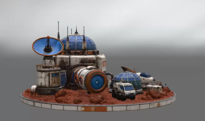 Mars Colony Command Base STL File for 3D Print - Model preview 10