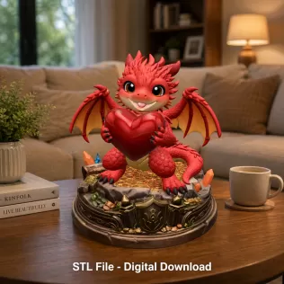 Love Dragon STL File for 3D Printing - Model thumbnail 2