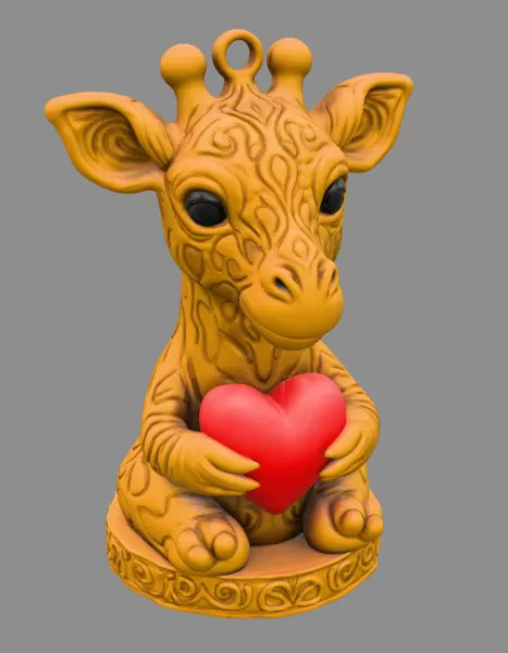 Giraffe with Heart – STL File | Digital Download - Model preview 6