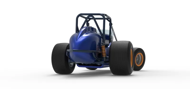 Dirt Silver Crown Champ car while turning Scale 1:25 - Model preview 19