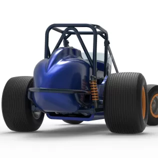 Dirt Silver Crown Champ car while turning Scale 1:25 - Model thumbnail 19