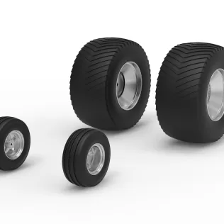 Wheel set of Pro Stock Pulling Tractor Version 4 Scale 1:25 - Model thumbnail 2