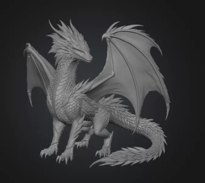 Azure Storm Dragon STL File for 3D Print - Model preview 15