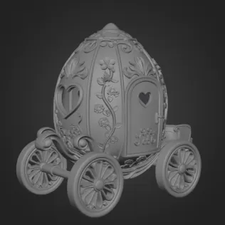 Royal Fantasy Egg Carriage – STL File 3D Printable - Model thumbnail 9