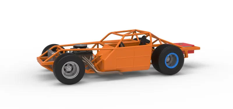 Vintage Dirt late model Race car Base Version 4 Scale 1:25 - Model preview 1