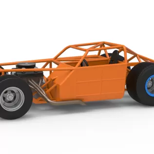 Vintage Dirt late model Race car Base Version 4 Scale 1:25