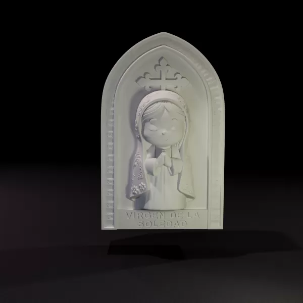 Virgen de la Soledad - MODELO IMPRIMIBLE 3D - Model preview 2