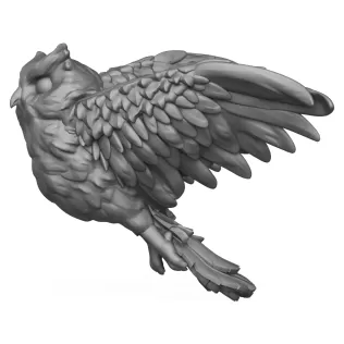 3D Printable Flying Owl Bird - Model thumbnail 2