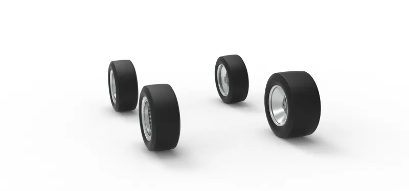 Wheel Set of Three Quarter Midget Scale 1:25 - Model preview 9
