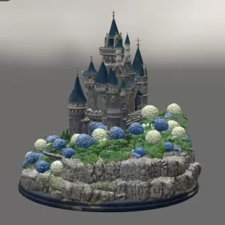 🏰 Enchanted Blue Castle STL File for 3D Print - Model thumbnail 9