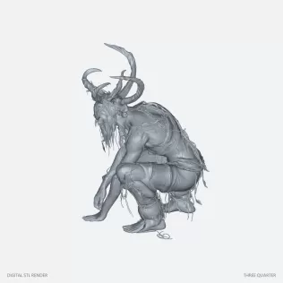 Crouching Horned Forest Spirit - STL - Model thumbnail 2
