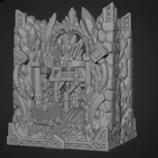 Fantasy Mining Tunnel Book Nook STL File for 3D Print - Model thumbnail 14