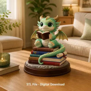 Reading Dragon STL File for 3D Print - Model thumbnail 2