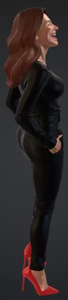 Frau mit engen sachen,lachend und Hände in den taschen - Model preview 2