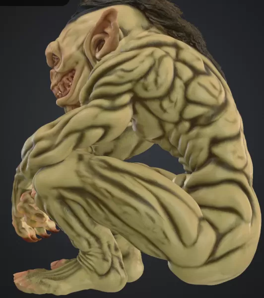Orc sitzend - Model preview 4