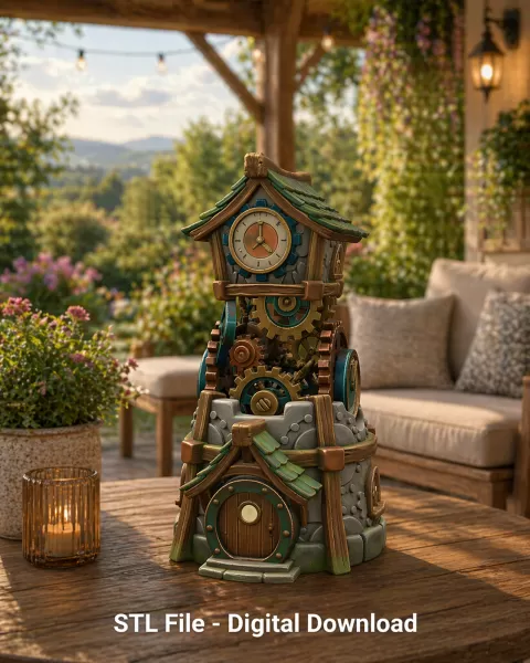 Fantasy Clock Tower STL File for 3D Printing - Model preview 2