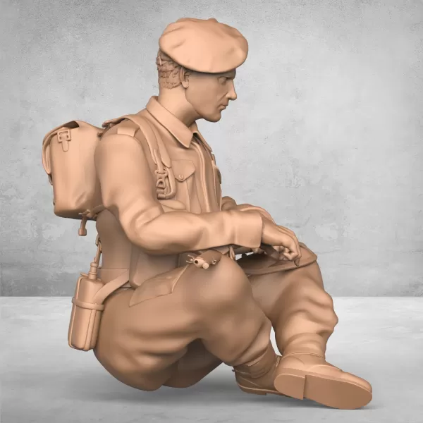Sitting Army Soldier - Model preview 3