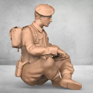 Sitting Army Soldier - Model thumbnail 3