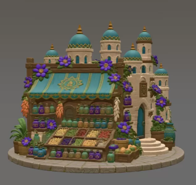 Sultan's Spice & Potion Bazaar STL File for 3D Print - Model preview 4
