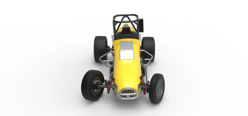 Dirt Silver Crown Champ car while turning Version 2 Scale 1:25 - Model preview 8