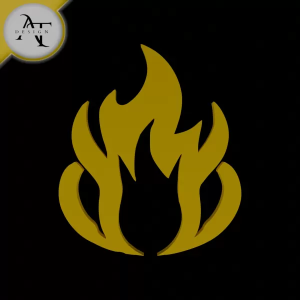 Simple Flame Symbol - 2D Art - Model preview 1