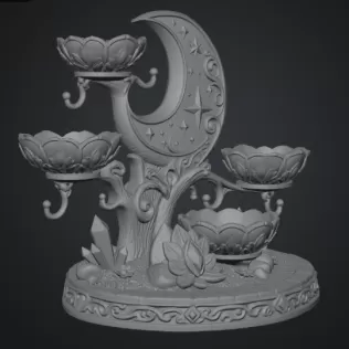 Celestial Moon Jewelry & Key Organizer STL File for 3D Print
