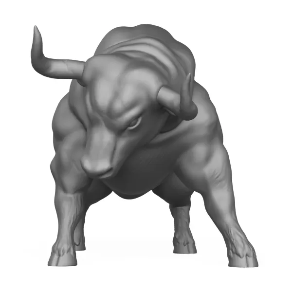 Muscular Bull 3D Print Model - Model preview 2