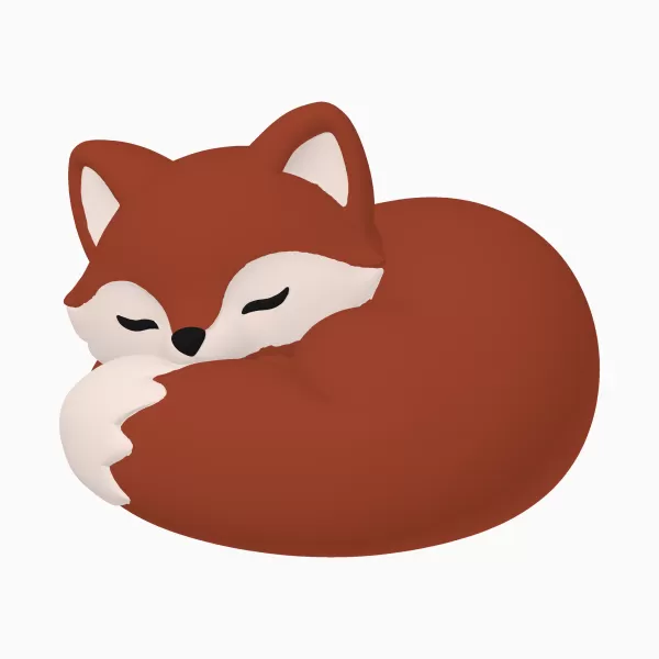 Sleeping Fox 3D Model – Curled-Up Multicolor 3MF - Model preview 4