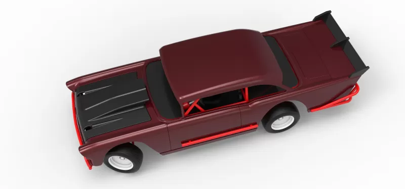 Vintage Dirt Modified stock car V9 while turning Scale 1:25 - Model preview 4