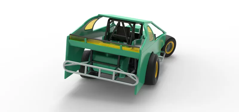 Northeast Dirt Modified stock car while turning V2 Scale 1:25 - Model preview 18