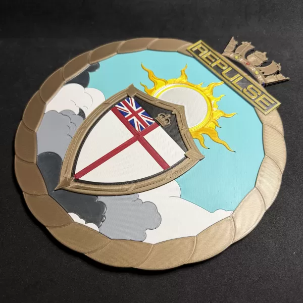 HMS Repulse BCV01 Ship's Badge Wall Plaque - Model preview 4