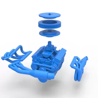 Engine V8 for Supermodified race car Version 4 Scale 1:25 - Model thumbnail 19