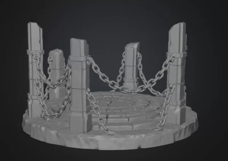 Ancient Chain Portal STL File for 3D Print - Model preview 12