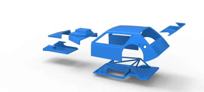 Shell of Vintage Asphalt Modified stock car V8 Scale 1:25 - Model preview 23